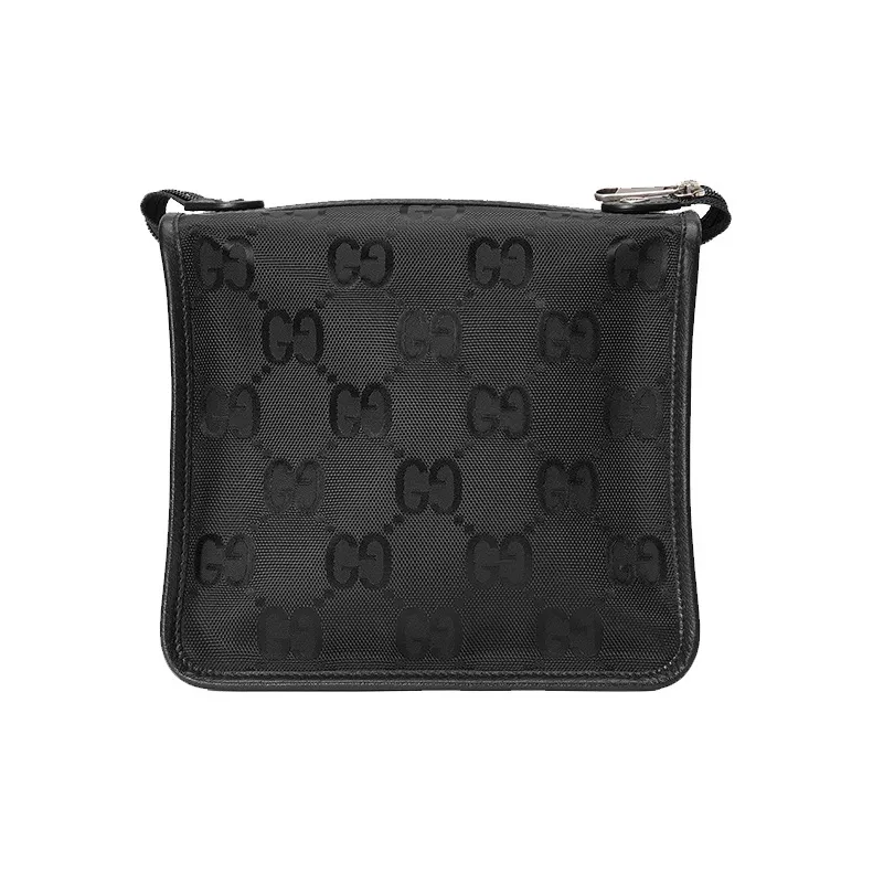GUCCI Nylon Square Bag Storage Bag Clutch Toiletry Bag Small Size Men's Black-2