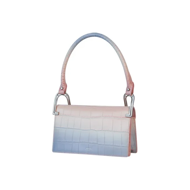 APEDE MOD Cow Leather Square Bag Shoulder Bag Handbag Shoulder Bag Women's Nox Rainbow Gradient Crocodile Pattern-2