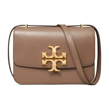 TORY BURCH Eleanor Cow Leather Shoulder Bag Crossbody Bag Medium Size Women's Scallop Shell Gray