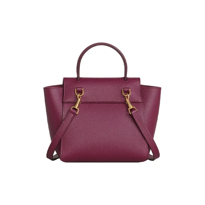 CELINE Grained Calfskin Catfish Bag Portable Crossbody Bag Shoulder Bag Regular Women's Berry Purple-2