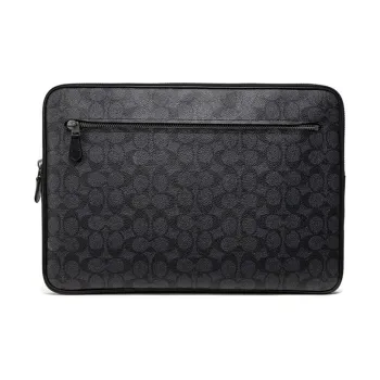COACH Leather Briefcase, Envelope Bag, Clutch Tubas Men's Black Charcoal Black