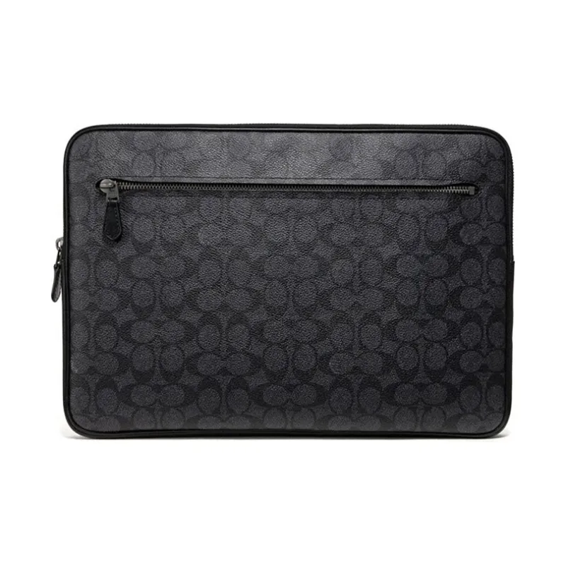 COACH Leather Briefcase, Envelope Bag, Clutch Tubas Men's Black Charcoal Black-0