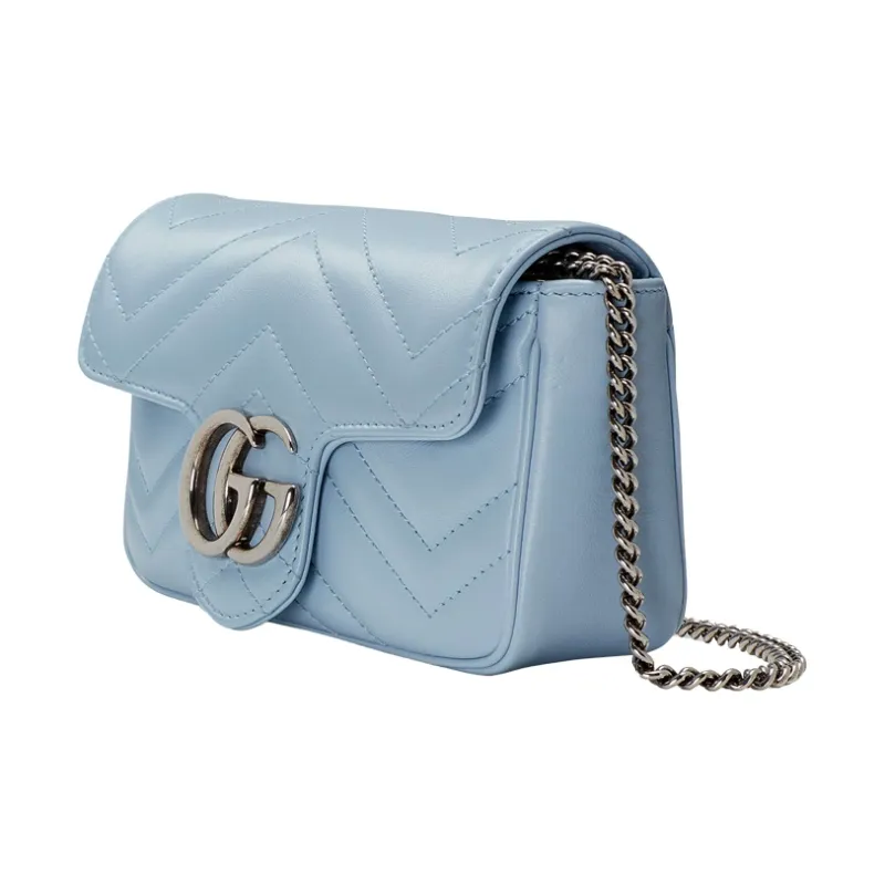 GUCCI GG Marmont Leather Crossbody Bag, Shoulder Bag Women's Blue & Candy & Unicorn Colors-1