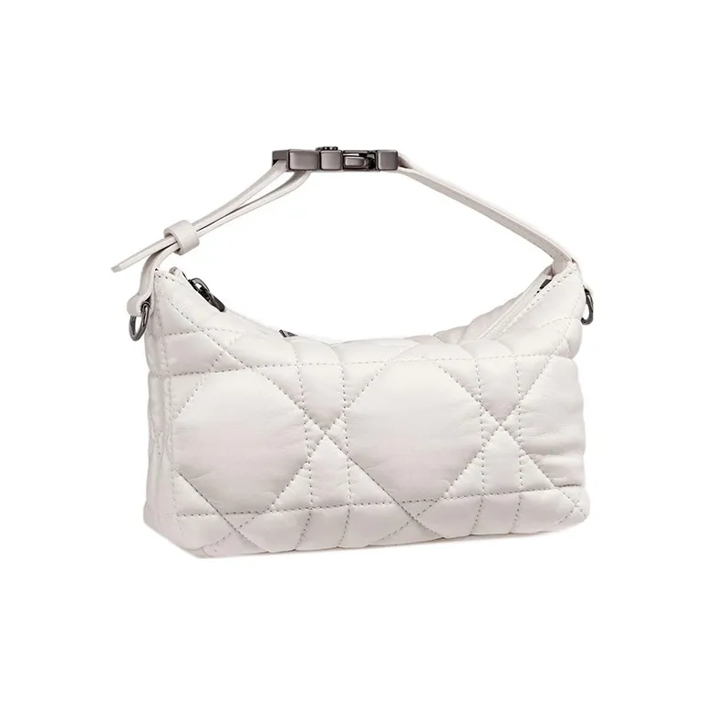 DIOR DiorTravel Cow Leather Lunch Bag Clutch Trumpets Women's White-2