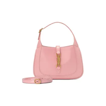 GUCCI Jackie 1961 Leather Crescent Shoulder Bag Shoulder Bag Crossbody Bag Mini Women's Floral Pink