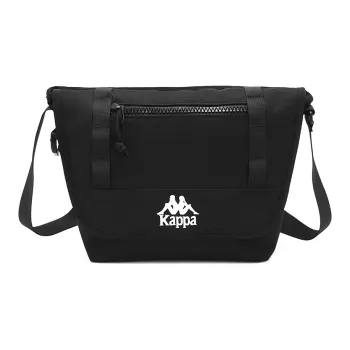 Kappa Polyester Messenger Bag, Shoulder Bag, Crossbody Bag Medium Size Men's Classic Black