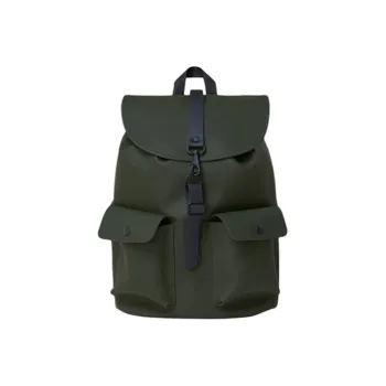 Rains PU Leather Polyester Backpack Regular Unisex Green
