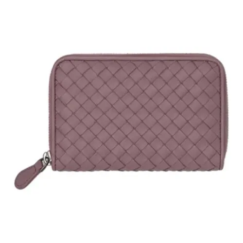 Bottega Veneta Leather Wallet Women's Pink Gray
