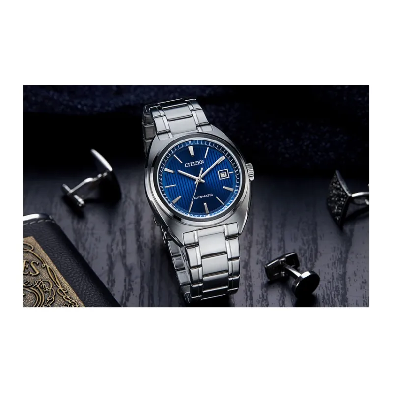 CITIZEN Mechanical Movement Stainless Steel Strap Watch 42mm Men's Watch Blue Dial NJ0100 71L-3