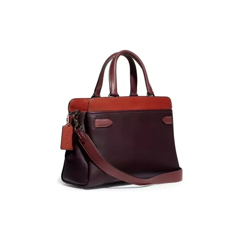 COACH Tate Leather One Shoulder Crossbody Portable Crossbody Bag Women's Deep Red Large Red-1
