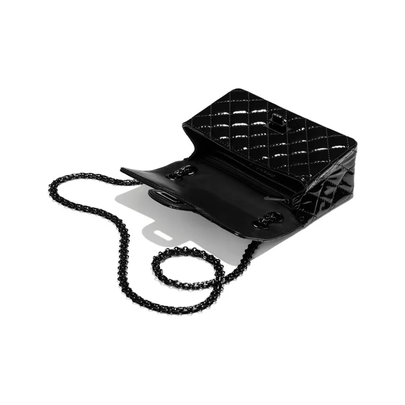 CHANEL So Black2.55 Calfskin Flap Bag, Crossbody Bag, Chain Bag, Shoulder Bag Women's Black-2