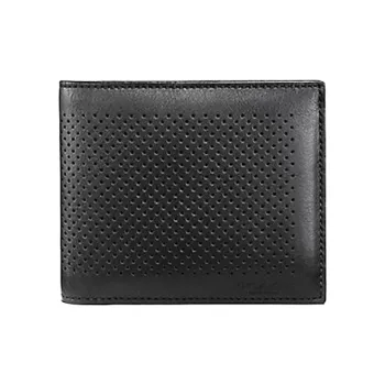 COACH Compact Calfskin Clutch Wallet Men's Black