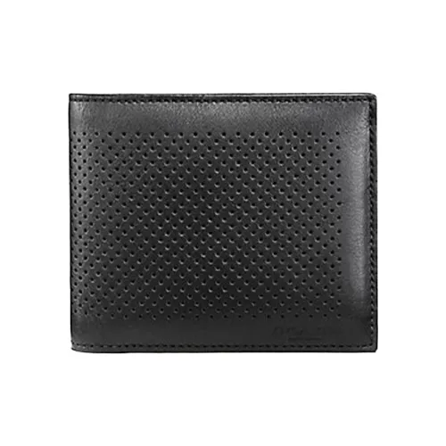 COACH Compact Calfskin Clutch Wallet Men's Black