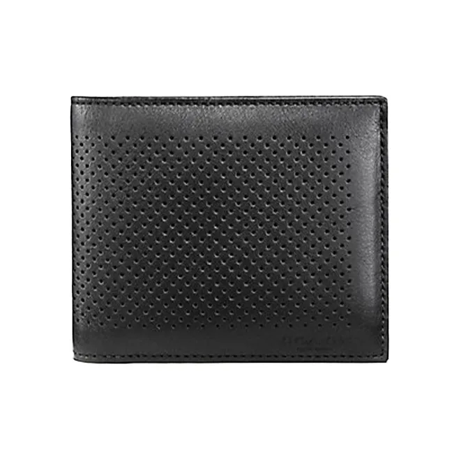 COACH Compact Calfskin Clutch Wallet Men's Black-0