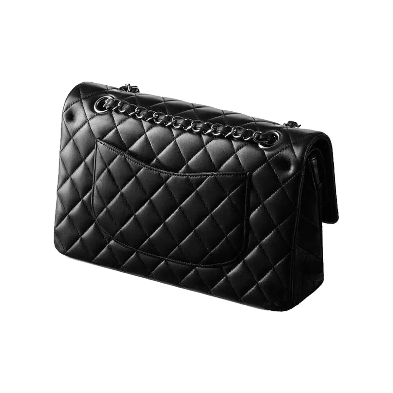 CHANEL Classic Flap CF Sheepskin Crossbody Bag, Shoulder Bag Women's Black-3