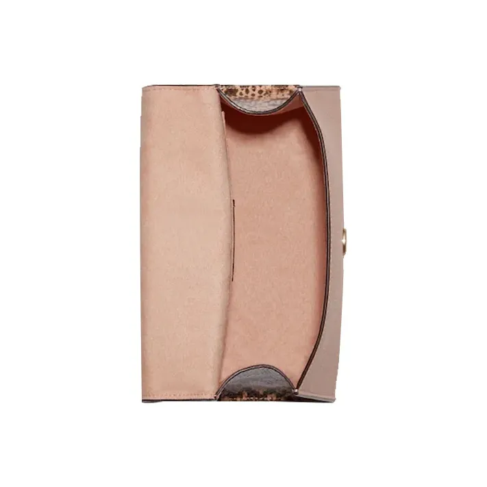 COACH Leather Patchwork Snake Leather Handbag Shoulder Bag Crossbody Bag Medium Size Women's Shell Pink-2