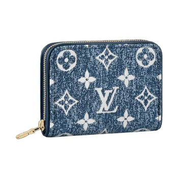 LOUIS VUITTON Zippy Coin Purse Denim Jacquard Navy Blue