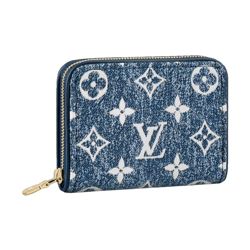 LOUIS VUITTON Zippy Coin Purse Denim Jacquard Navy Blue-0