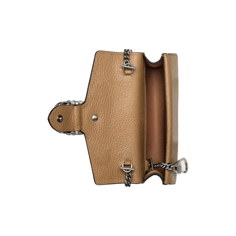 GUCCI Matte Leather Shoulder Bag Crossbody Bag Women's Brown-6