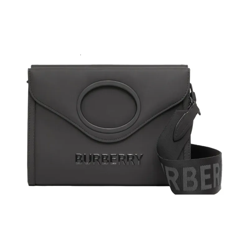Burberry Pocket Bag Polyurethane Handbag Shoulder Bag Crossbody Bag Men's Black-0