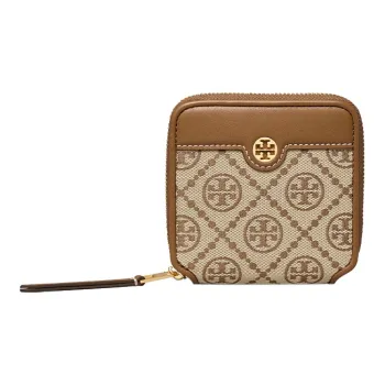 TORY BURCH T Monogram Cow Leather Wallet Women's Hazelnut Brown