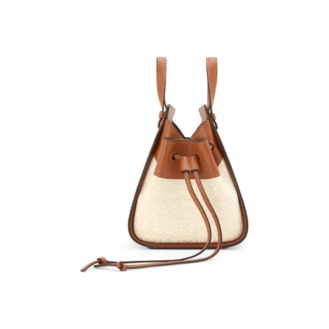 LOEWE Hammock Jacquard With Calfskin Hammock Bag Handbag Shoulder Bag Crossbody Bag Mini Women's Beige & Brown-2