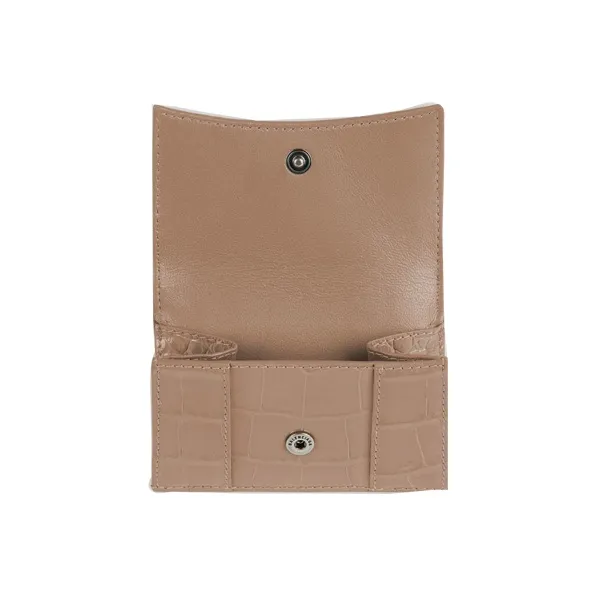 Balenciaga Hourglass Cow Leather Wallet Mini Women's Dark Beige-2
