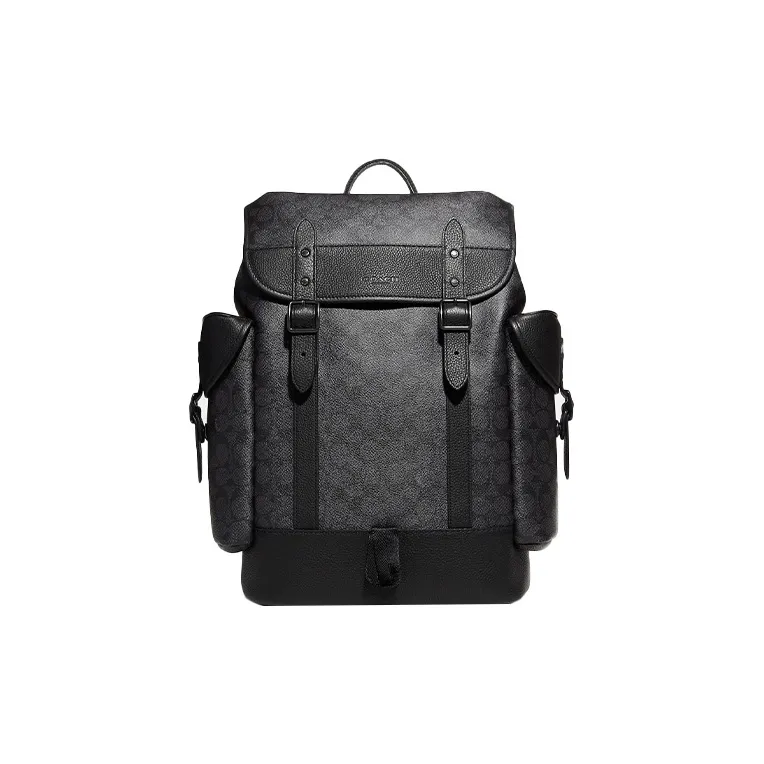 COACH Hitch Coated Canvas Backpack Tubas Men's Black Gray-0