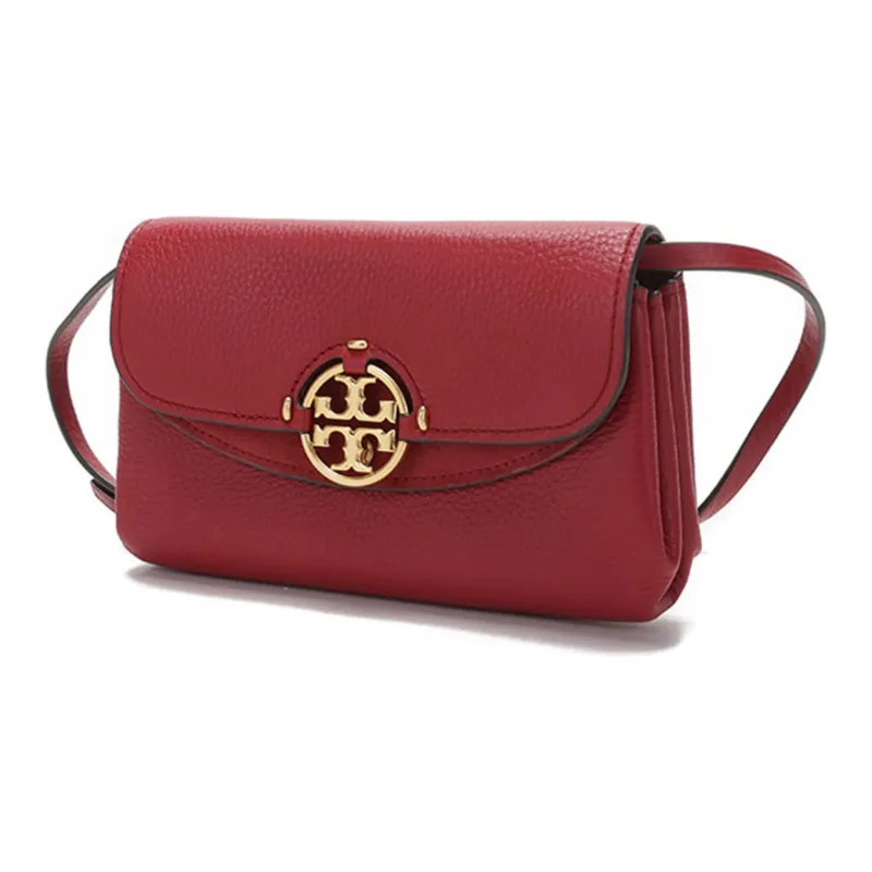 TORY BURCH Miller Leather Shoulder Bag Women's Rosehip Red-1