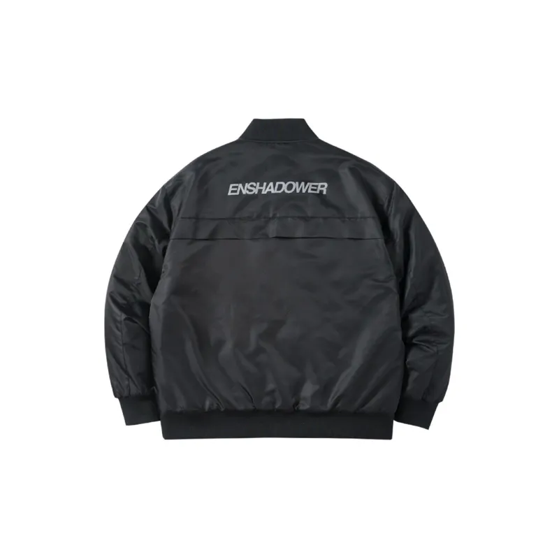 ENSHADOWER Solid Color Baseball Collar Loose Fit Puffer Jacket Unisex-1