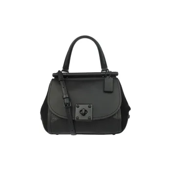 COACH Drifter Suede With Grain Leather Shoulder Bag, Crossbody Bag, Handbag Small Size Women's Black