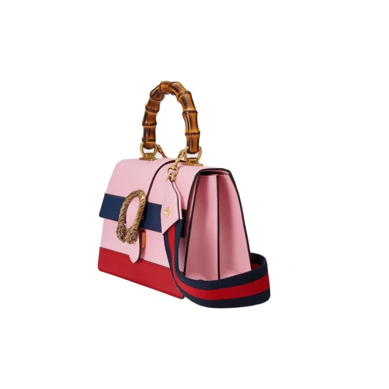 GUCCI Dionysus Leather Crossbody Handbag Shoulder Bag Medium Size Women's Pink/Navy Blue/Red-1