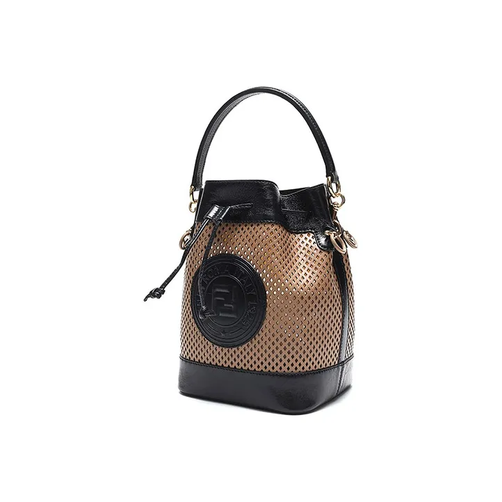FENDI Mon Tresor Leather Shoulder Bag, Crossbody Bag, Handbag Trumpets Women's Brown Black-1