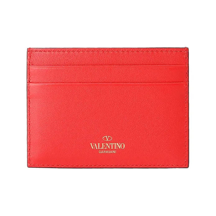 Valentino Calfskin Wallets Card Holders Women's Red-2