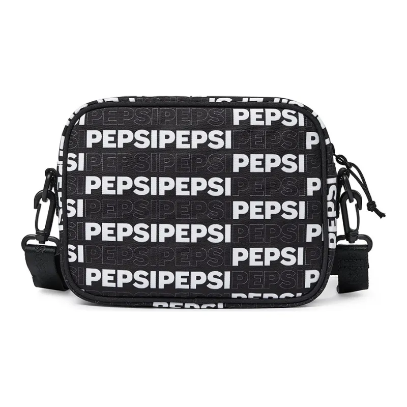 Pepsi Nylon Fabric Shoulder Bag Crossbody Bag Regular Unisex Black-3