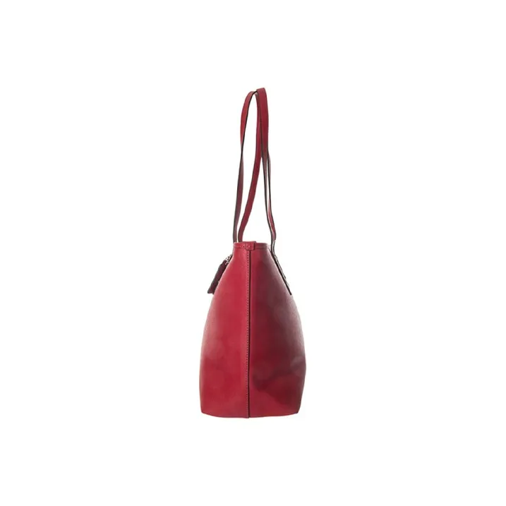 COACH Cow Leather Tote Bag Shopping Bag Shoulder Bags Women's Watermelon Red-2