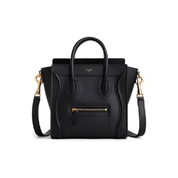 CELINE Cow Leather Smile Bag Portable Crossbody Bag Shoulder Bag Women's Black