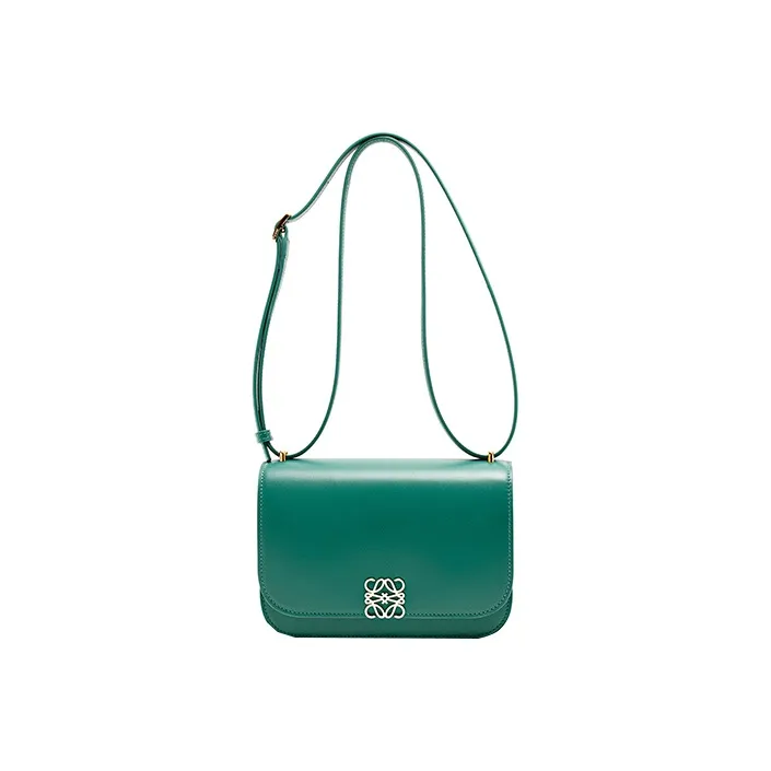 LOEWE Goya Smooth Cow Leather Shoulder Bag Crossbody Bag Small Size Women's Green-4