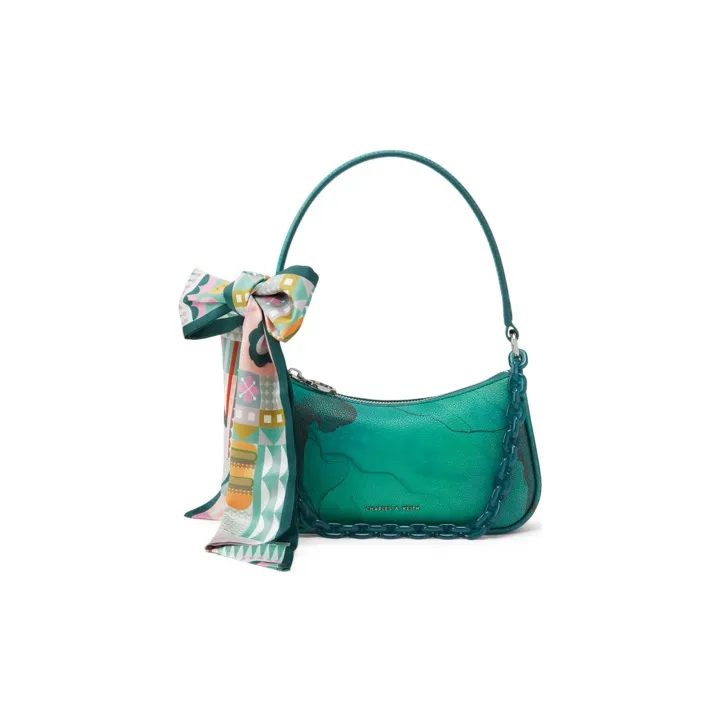 CHARLES&KEITH Fabric Small Square Bag Shoulder Bag Small Size Women's Multicolor-15