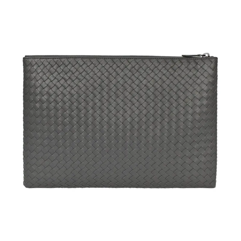 Bottega Veneta Sheepskin Clutch Women's Gray-2