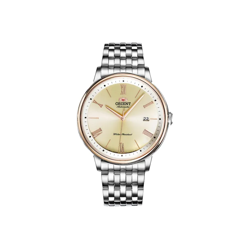 ORIENT Mechanical Movement Stainless Steel Watchband Watch Men's Watches Gold Dial RA AC0J01S10B-0