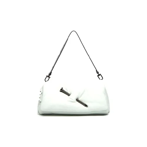 OFF-WHITE Nailed Slouchy 30 Clutch White/Black