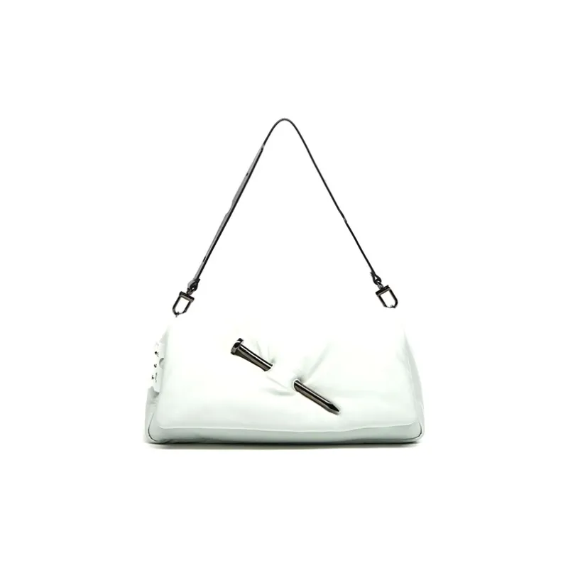 OFF WHITE Nailed Slouchy 30 Clutch White/Black-0