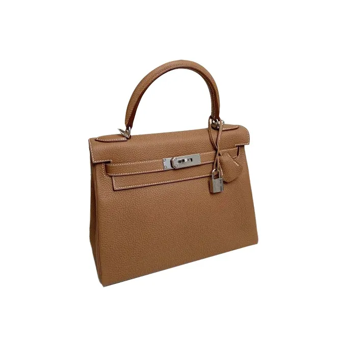 HERMES Kelly Taurillon Clemence Leather Kelly Bag Shoulder Bag Crossbody Bag Handbag Regular Women's Gold Brown-1