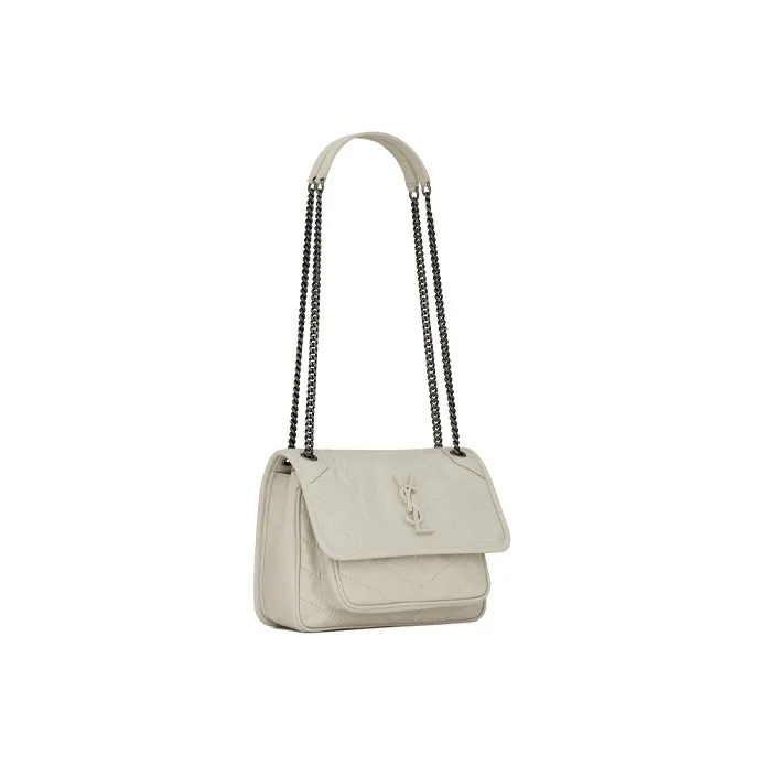 SAINT LAURENT Niki Baby Crinkled Vintage Blanc Vintage-1