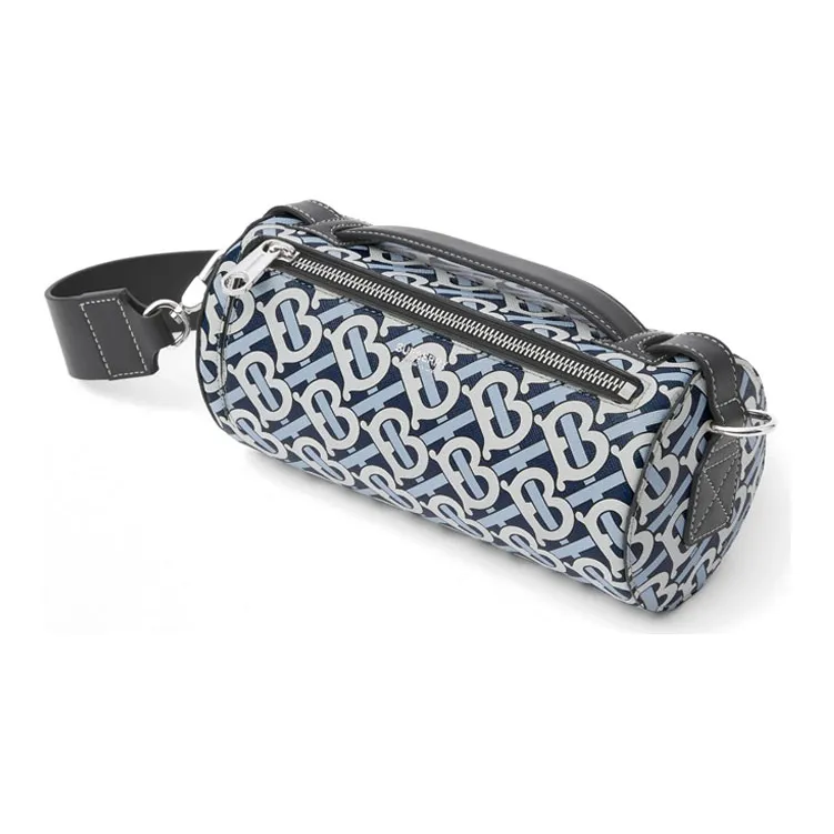 Burberry The Barrel Canvas Cylinder Bag Crossbody Bag Travel Bag Handbag Shoulder Bag Mini Women's Cobalt/White-1