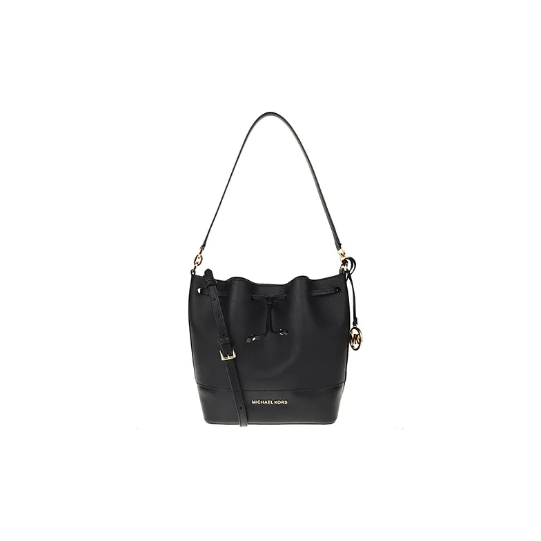 MICHAEL KORS Trista Cow Leather Handbag Shoulder Bag Crossbody Bag Medium Size Women's Black-0