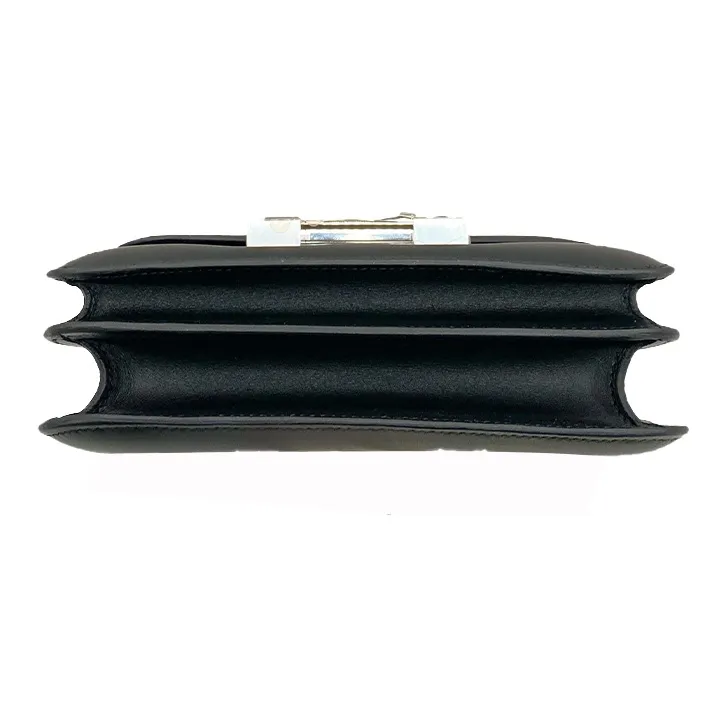 HERMES Constance Leather KangKang Shoulder Bag Crossbody Bag Mini Women's Black-5
