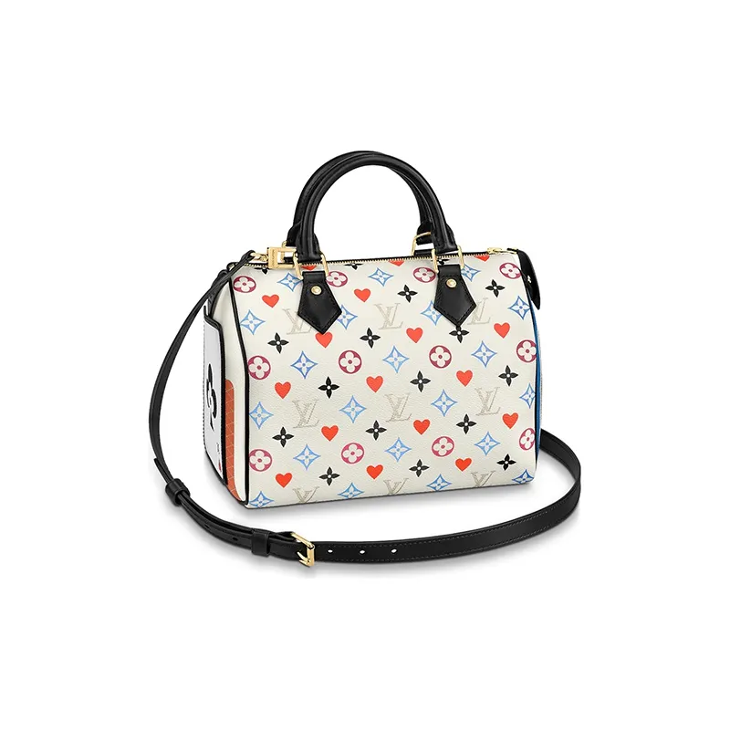 LOUIS VUITTON Speedy Bandouliere 25 Game On White-0