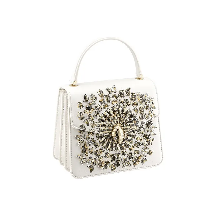 BVLGARI Mary Katrantzou X BVLGARI Sheepskin Shoulder Bag Women's White-1